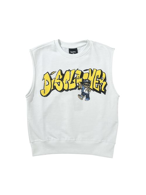 Felpa giromanica DISCLAIMER | DK58433BIANCO