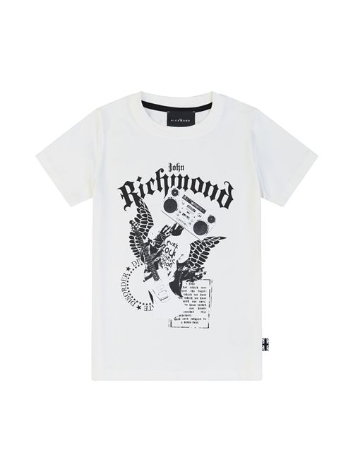 T-shirt con logo e stampa RICHMOND | RBP25BIANCO