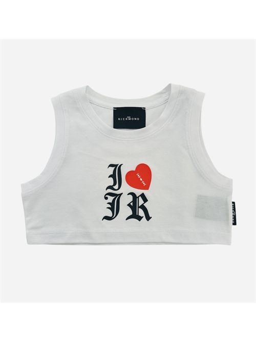 Top bianco con logo RICHMOND | RGP25088TOBIANCO