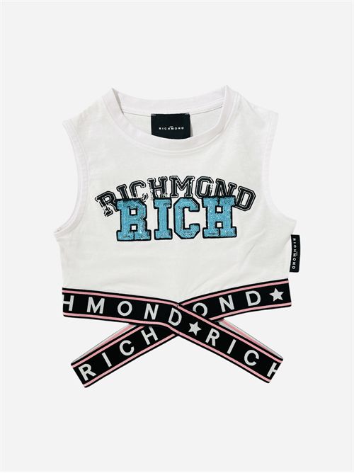 Top con logo RICHMOND | RGP25123TOBIANCO