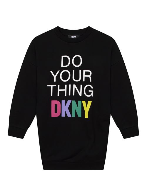 Abito nero con logo DKNY | D32860NERO##