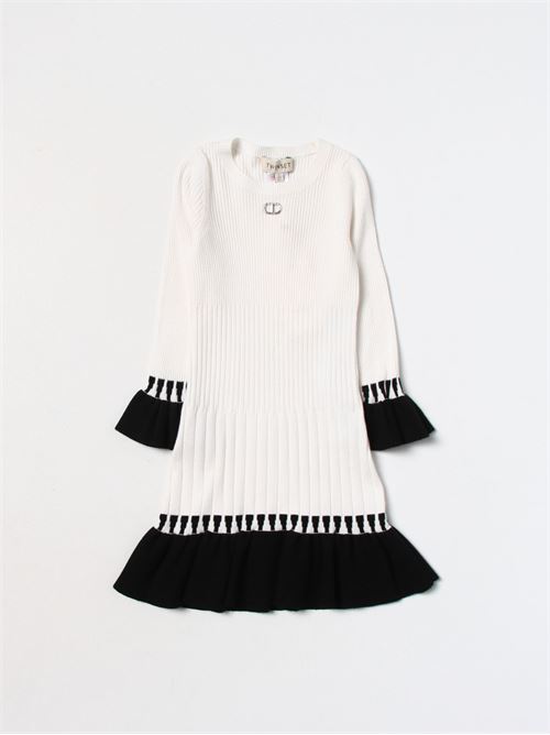 Abito in filato bianco nero TWINSET | GJ372002722