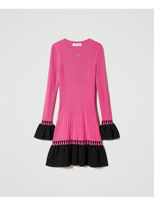 Abito in filato rosa nero TWINSET | GJ372010928