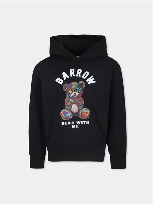 Felpa nera con cappuccio BARROW | F4BKJUHS059110