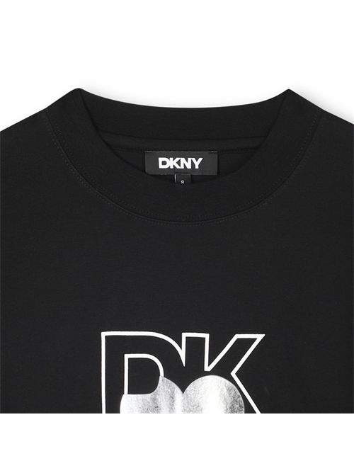T-shirt nera con logo DKNY | D62417NERO