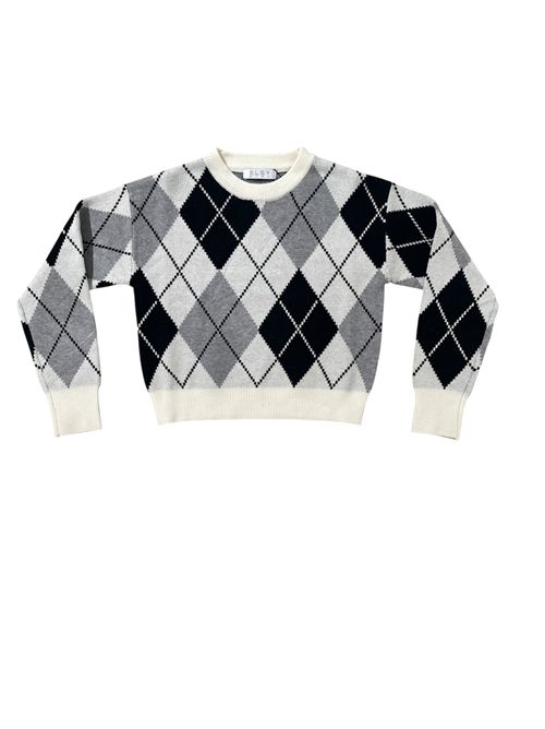Maglia quadi nera e grigia ELSY | STENELE00431