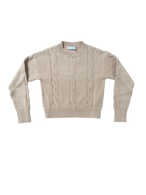 Maglia beige trecce ELSY | WOODY00023