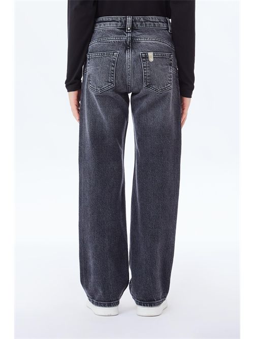 Jeans nero con strass LIUJO | GF512687265