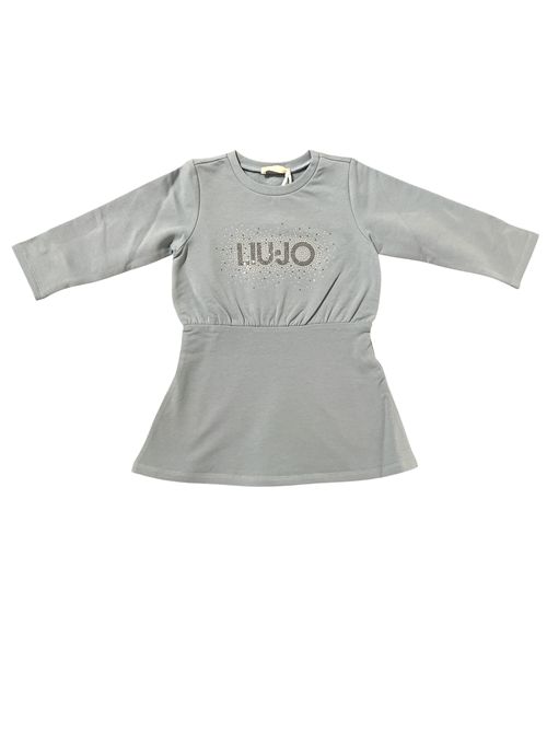 Abito azzurro polvere con logo LIUJO | KF500464010