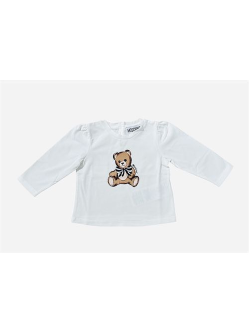 T-shirt bianca con teddy MOSCHINO | MEO00110063