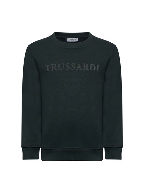 Felpa verde logo TRUSSARDI | TBA25097FEVERDE