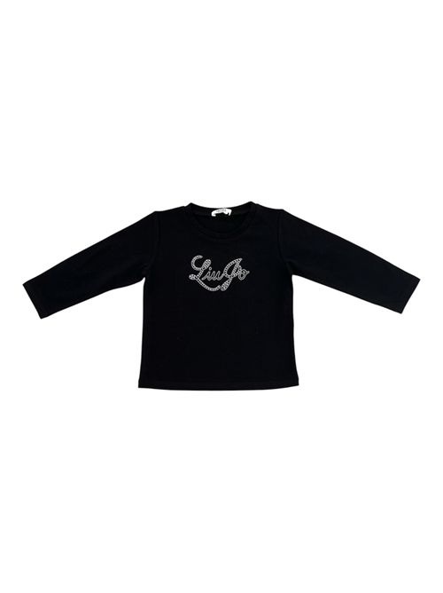 T-shirt nera logo LIUJO | KF6033B3172